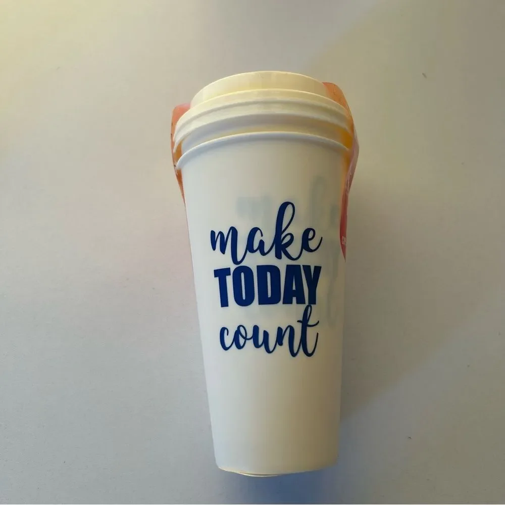 Motivational Reusable White Travel Mug - Set of 2
